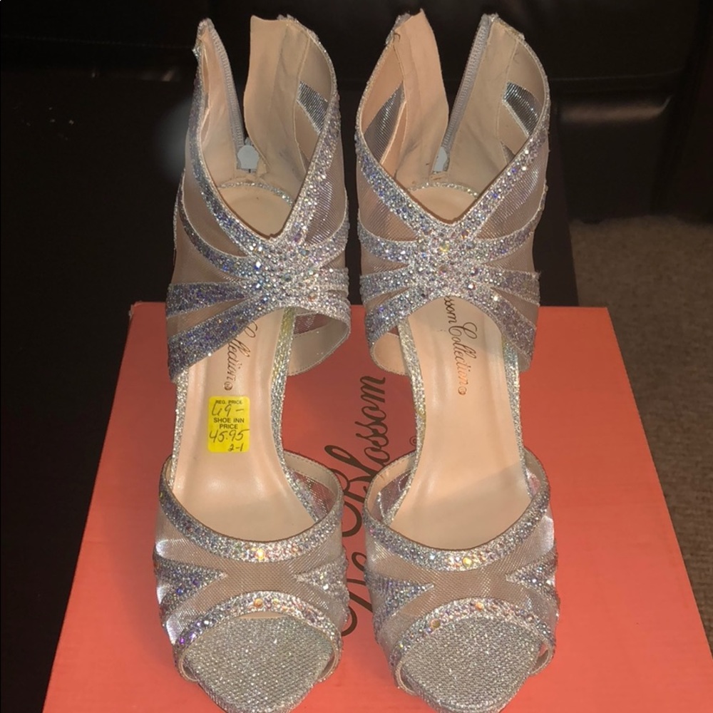 Silver and Mesh High Heel Sandal